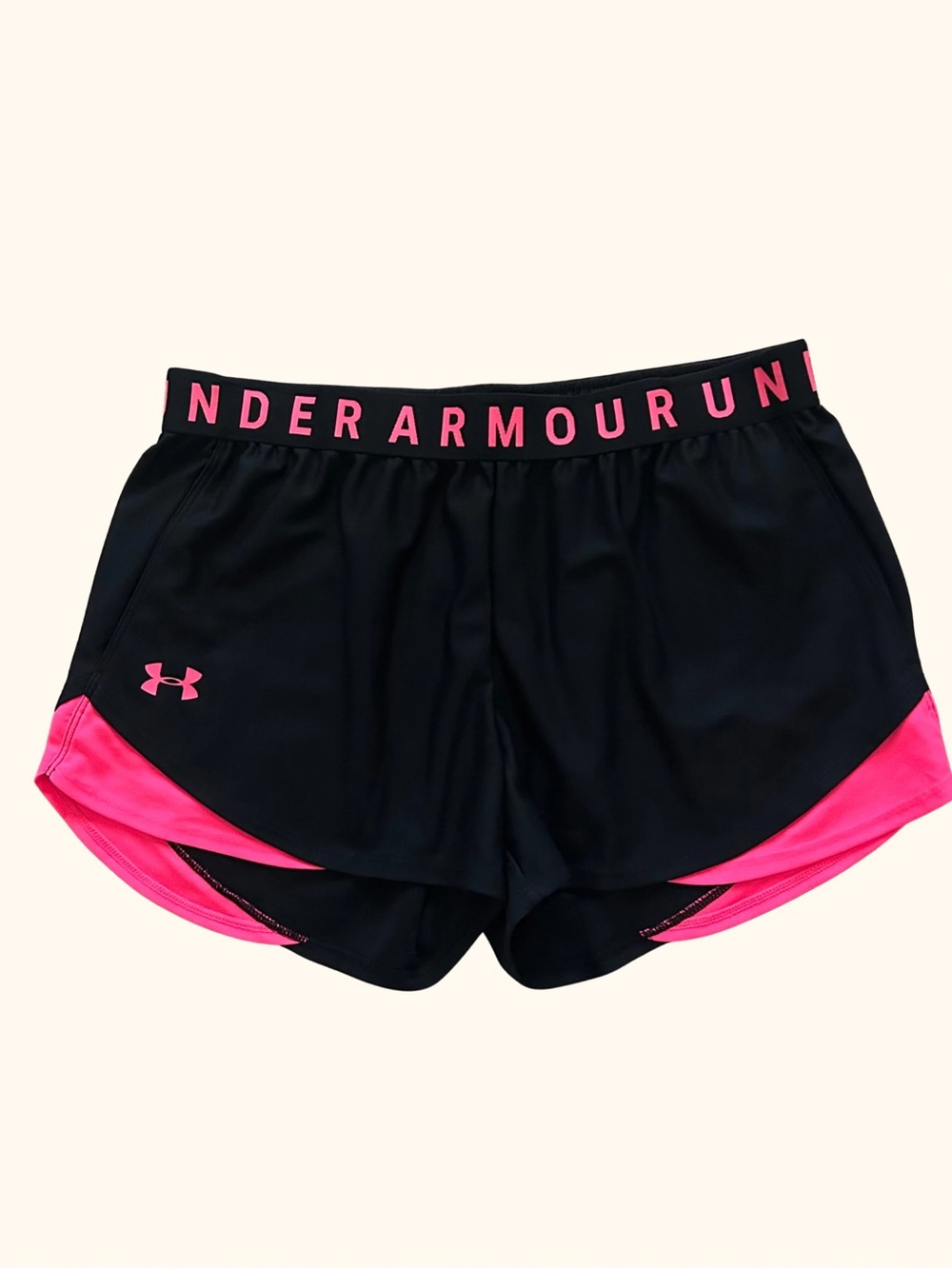Under Armour Black and Pink Athletic Shorts for Women